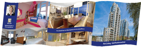 Hottest / Cheapest Vancouver Property Brochrue - Landscape  8 x 22 - Vancouver RealEstatePrinting.ca